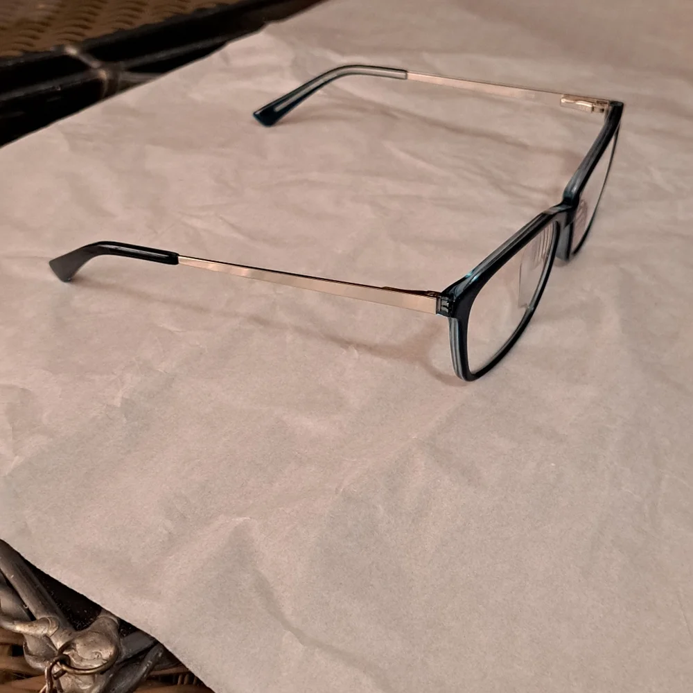 Linton & Rusby Glasses Frames. Colorblock Forest Greens With Goldtone Arms.